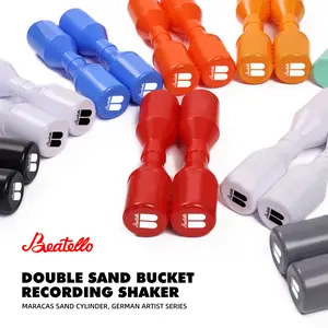 Bearello - Double Row Maracas: These maracas are filled with fine iron sand, producing a unique and delicate "shushing" sound when shaken, adding just the right background effect to your drum beats.  Dimensions: 6.7 × 5.5 inches.