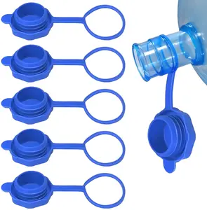 5PCS 55mm Reusable Silicone Water Jug Caps, Leak-Proof Plastic Covers, Disposable-Friendly Upgrade Replacement Lids for 3 & 5 Gal Water Bottles, Indoor Use, Gallon
