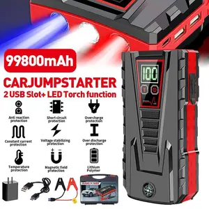 Car Battery Jumper Starter 99800mAh Car Jump Starter Booster Jumper Box Power Bank Battery Charger Portable, 5000A Peak Portable Jump Starter Box (Up to 6L Gas/4L Diesel Engines) for 12V Car Automobiles Lithium Battery Booster Pack with Power Bank Charger