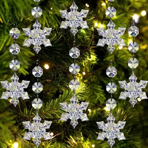 30 Piece Snowflake Crystal Decorations, Transparent Acrylic Christmas Tree Ornaments, Hanging Ornaments, Home Decoration, New Year Party, Thanksgiving, Halloween, Valentine's Day