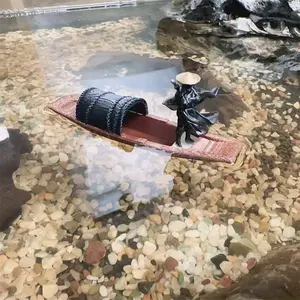 Floating Boat Design Decoration, Miniature Landscape Ornament, Fish Tank Decoration, Garden Decoration, Pet Supplies