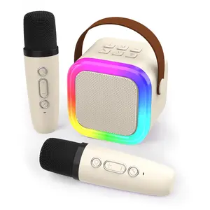 Mini Karaoke Machine for Kids Adults, Portable Bluetooth Speaker with 2 Wireless Mics, Birthday Gifts for Girls Boys Ages 3-8+, Toddler Toys