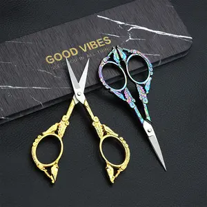 Vintage Stainless Steel Carved Scissors