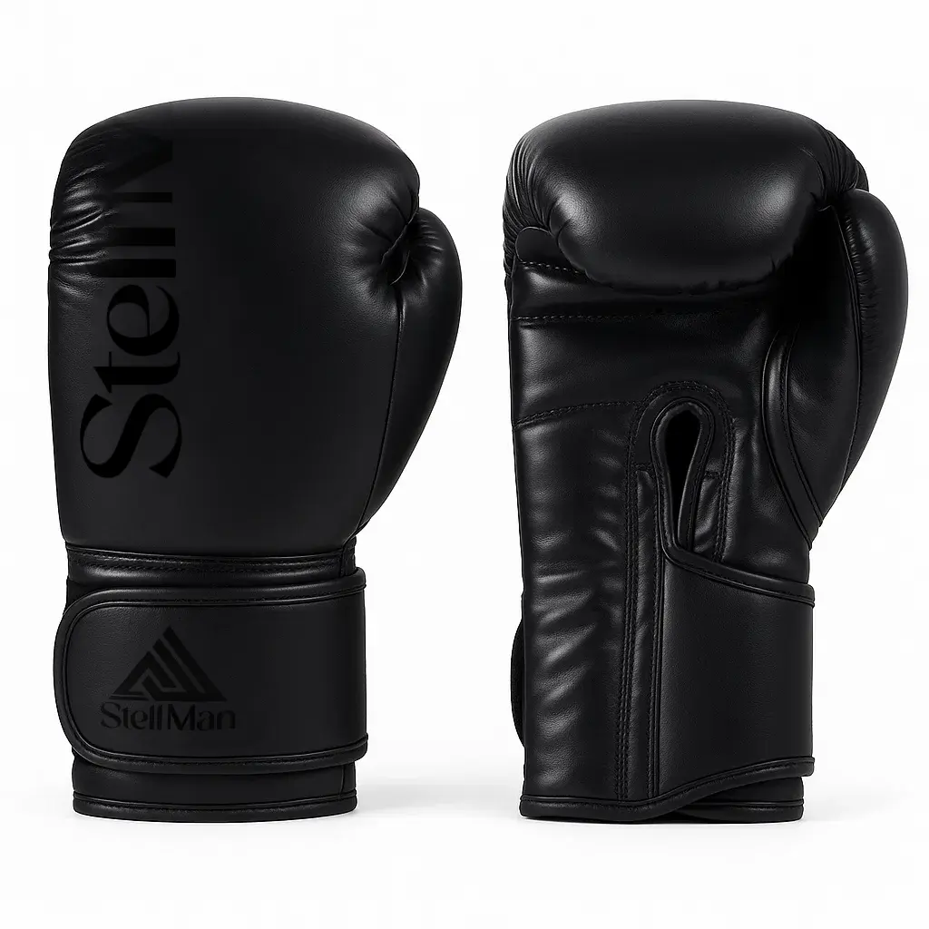 Stellman 2.0 Large Boxing Gloves - Black, Professional Sports & Outdoor Boxing & Martial Arts Equipment