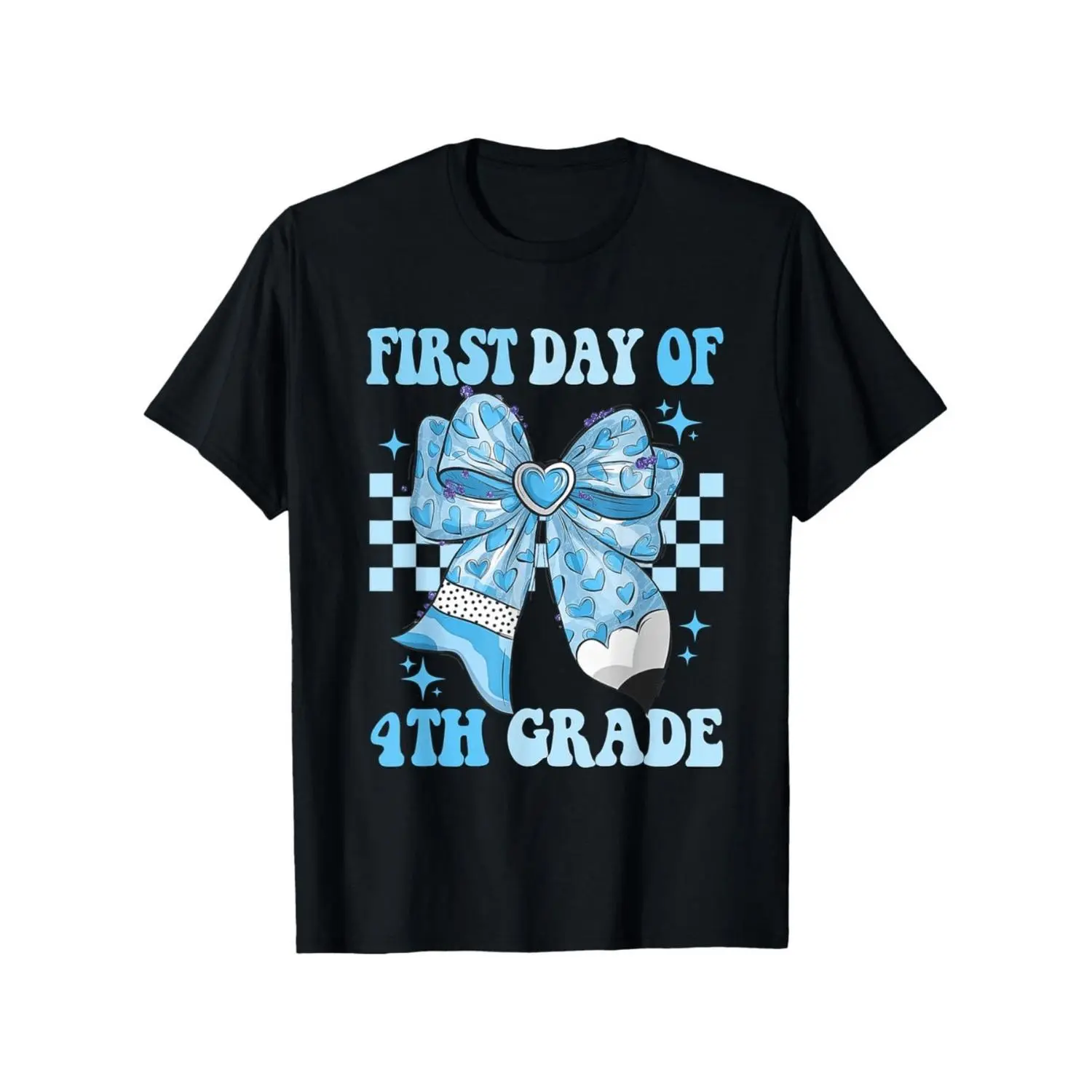 First Day of 4th Grade Cotton T-shirt Boys and Girls Back to School Round Neck Tee Durable Clothing Gift for 4th Grader Spring Summer School Outfits for Boys and Girls