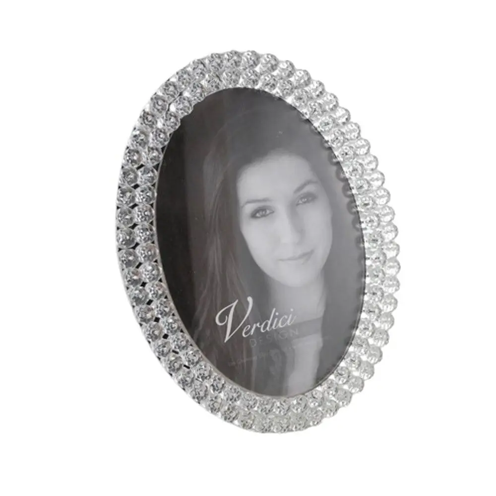 5 x 7 in. Photo Frame - Oval with Crystals, Silver