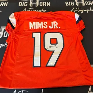 Marvin Mims Jr. Custom Broncos Jersey - Autographed Orange Jersey with Beckett COA