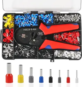 Ferrule Crimping Tool Kit with 1200PCS Wire Ferrules, Self-Adjustable Ratchet Crimper with Adjustable Force for AWG 23-7 (0.25-10mm²), Secure Crimping for Car Audio, Electrical & Industrial Wiring