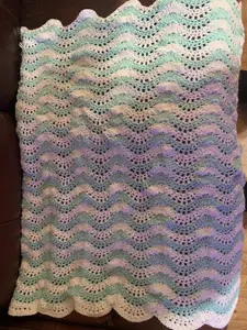 Light blue ripple blanket