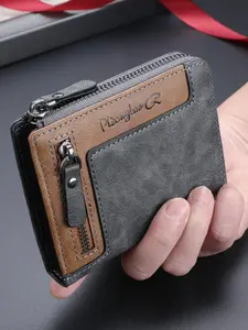 Men's Vintage Multi Card Slot Zipper Wallet, Casual Multi-functional Wallet for Men, Retro Trendy Style Wallet for Daily Use, Stylish Wallet, Durable Wallet