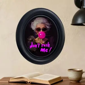 Victorian Gothic Oval Acrylic Picture Frame Photo 6.6x7.6 Inches, Vintage Wall Art Poster Print, Retro Frame for Living Room Bedroom Office Decoration, Wall Decor Gift