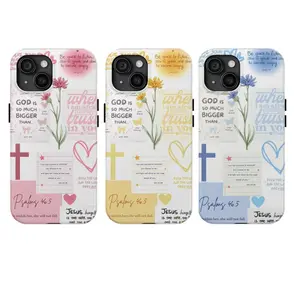 Floral Christian Phone Case Bible Verse Phone Cover for iphone 17 Pro Max Plus Air/16/15/14/13/12/11, Gift for her