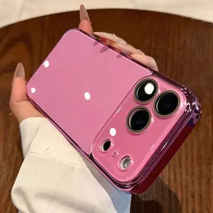 Anti-Drop Glass Back Panel Phone Case, Electroplated Edge, Compatible with iPhone 17 Pro Max 16 Pro Max 15 14 13 12 11, Durable Protection