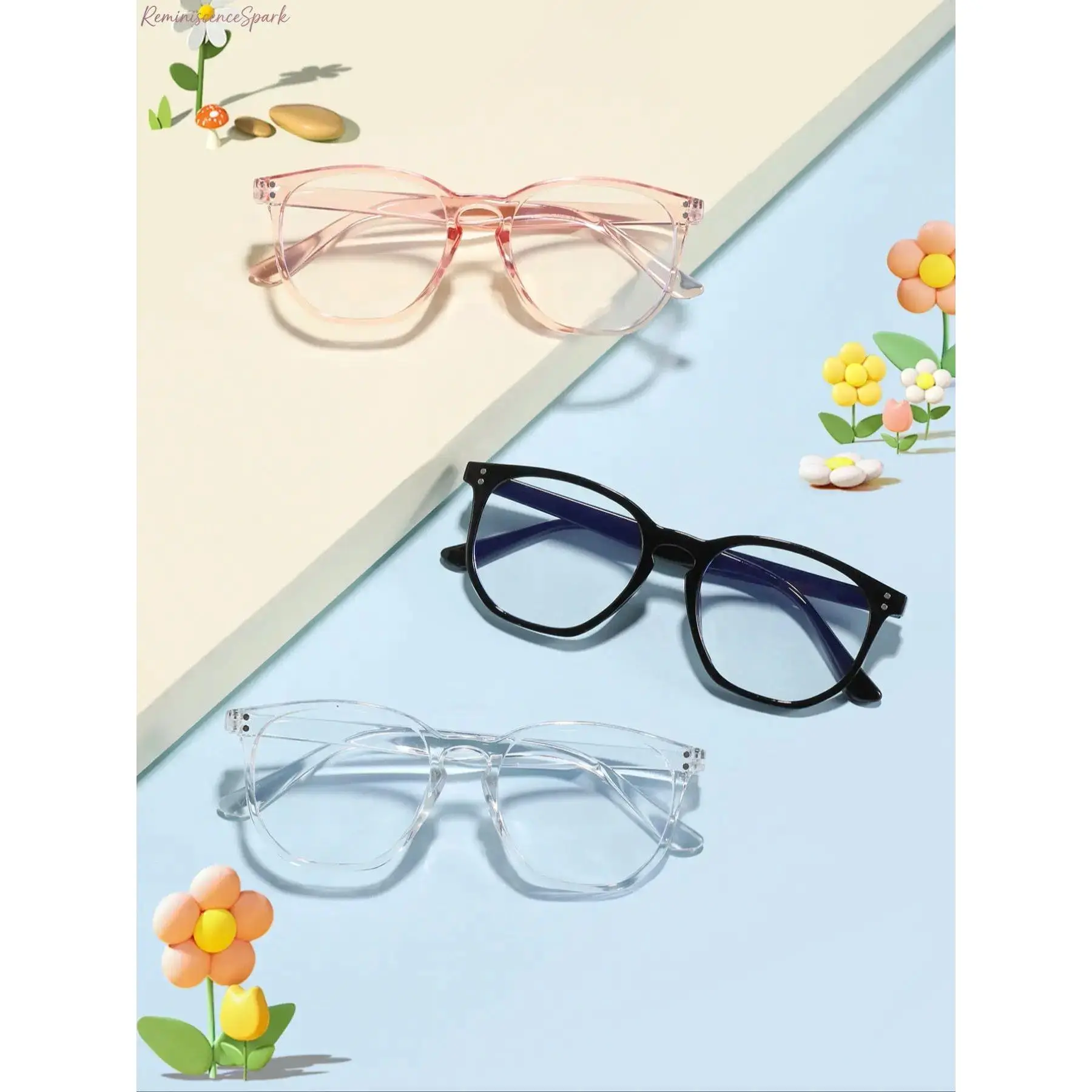 Anti-Blue Light Sports Eyeglasses for Teens 9-18 Years Old, Solid Sturdy Lightweight PC Frame, Comfort Durable Eyewear for Electronic Device Use and Extended Study Sessions
