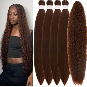 Brown Boho Braiding Hair Pre stretched for Boho Braids Micro Wave Crochet Boho Braids