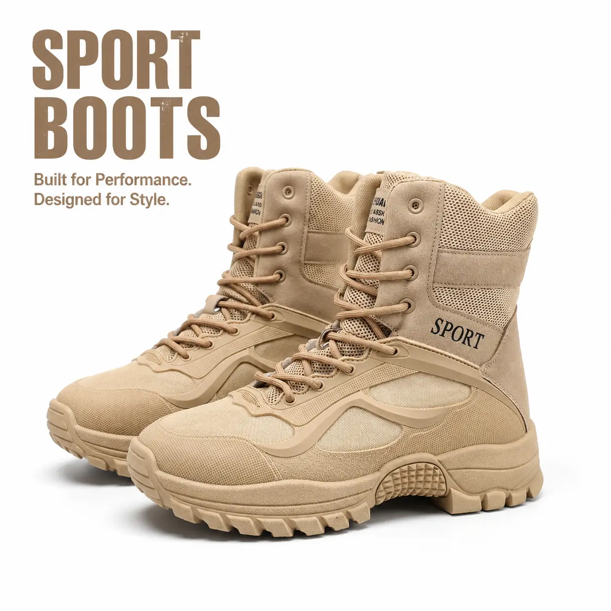 YANXIANSHOES Men's Tactical Military Streetwear High-Top Boots | Outdoor Hiking & Urban Style | Combat Boots / Workwear Boots