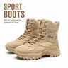 Men's High-Top Tactical Ankle Boots - Lace-Up, Side Zipper, Lightweight Foam Outdoor Footwear with Urban-Tactical Look, All-Season for Hiking, Work (Sizes: 39|US 6.5|245mm|9.65in, 40|US 7|250mm|9.85in) Black, Tan,outdoorfun