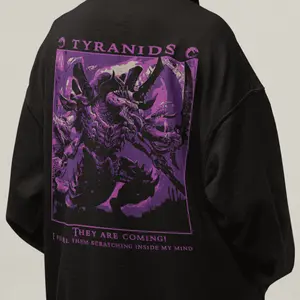 Tyranids Hoodie Warhammer 40K, Alien Hive Mind Unisex Hooded Top, Cotton Fan Apparel, Sci-Fi Xenos Graphic Clothing