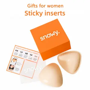 Snowy Sticky Push Up Bra Cups Reusable Sweat Resistant Backless Adhesive Inserts Portable Waterproof Push-Up