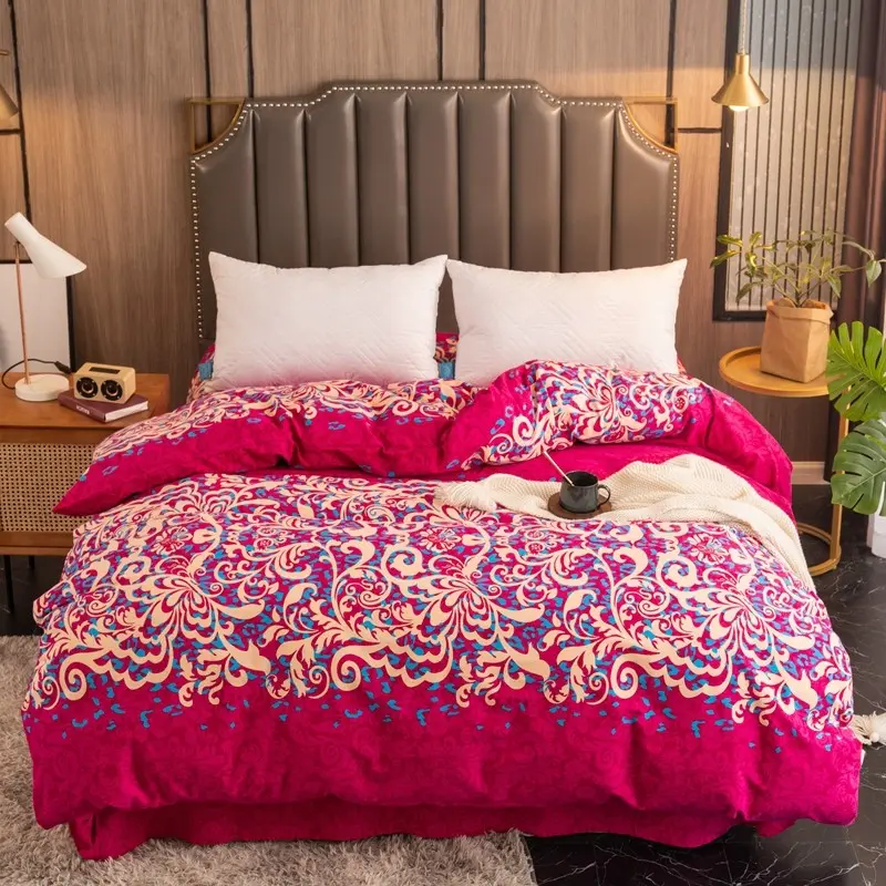 Comfortable Quilt Cover Set, Duvet Cover, 1 Piece Floral Print Bedding Set, No Core Included, Suitable for Bedroom and Guest Room