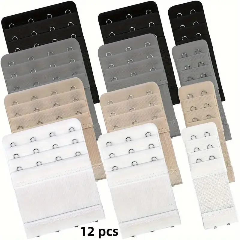 Stretch Bra Back Extension Hooks, 12pcs/set Adjustable Underwear Extender Buckle, Bra Accessories for Sewing Use