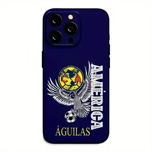 Aguilas Del America Wall Phone Case for iPhone 17 Pro Max Air 16 15 14 13 12 Pro Max Plus Matte Mexican Football League Players Protection Cover Shockproof Scratch-resistant Lightweight Comfortable Grip Trendy Designs