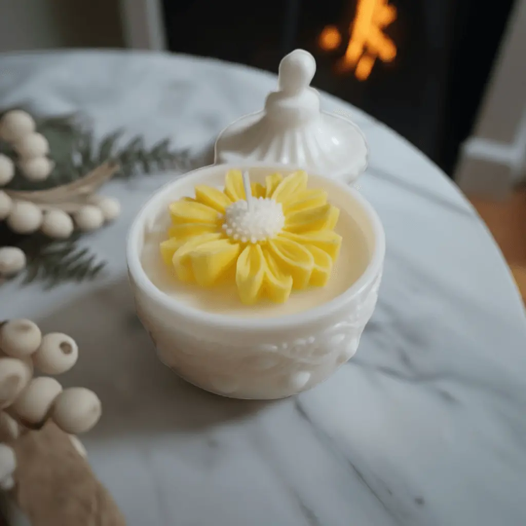 Natural Daisy Soy Candle for Peaceful Evenings