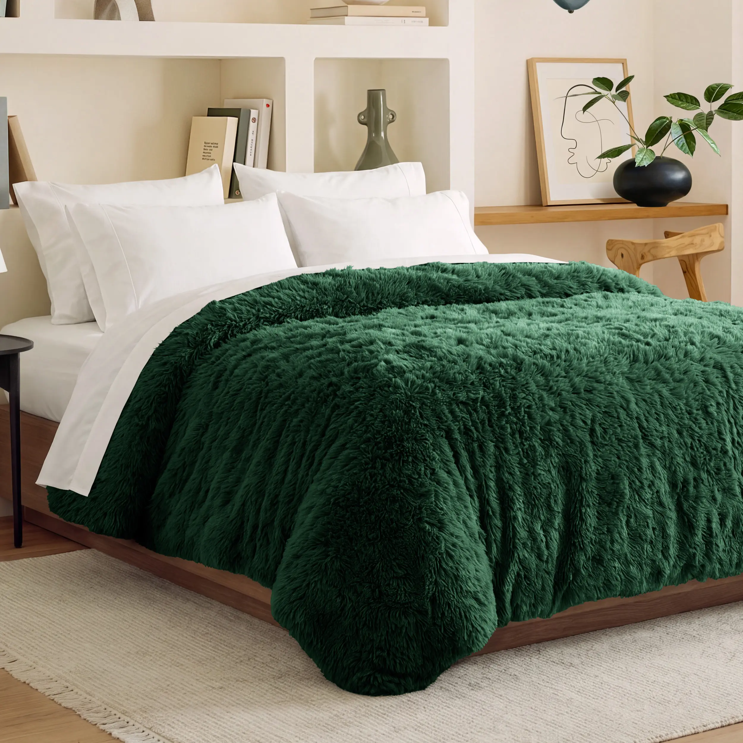 Bare Home Shaggy Duvet Cover - Plush, Super Soft Bedding Set, Breathable Duvet Cover Set, Breathable Duvet Set