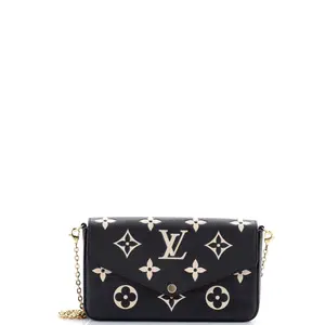 Pre-owned Louis Vuitton material Messenger Bags Felicie Pochette Bicolor Monogram Empreinte Giant by Rebag