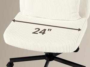 【Massage & Cozy Cushion】ONBRILL Criss Cross Chair with Wheels, Massage Cross Legged Office Chair with Double Layer Sponge Cushion, Corduroy Wide Armless Office Desk Chair Mid Back Swivel Vanity Chair for Home Office, Bedroom Furniture 【Massage & Cozy Cushion】ONBRILL Criss Cross Chair with Wheels, Massage Cross Legged Office Chair with Double Layer Sponge Cushion, Corduroy Wide Armless Office Desk Chair Mid Back Swivel Vanity Chair for Home Office, Bedroom Furniture