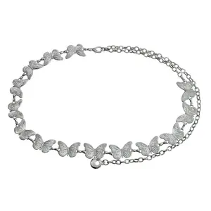 Boho Butterfly Waist Chain, Adjustable Ethnic Tassel Belt for Festival Outfits