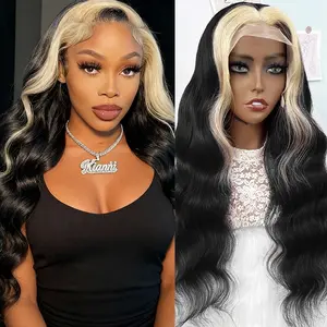 1B 613 Blonde HD Transparent 13x4 Lace Front Remy Hair Wigs Raw Brazilian Body Wave Pre Plucked Human Hair Wig 180 Density Ginger Blonde Lace Frontal Wigs For Women