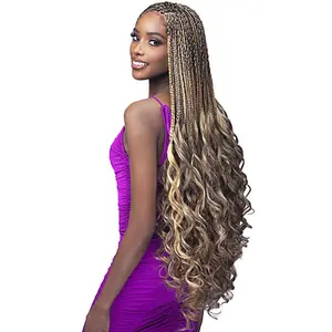 Bobbi Boss King Tips 3X Pre-Feathered Braid - FRENCH CURL 28"