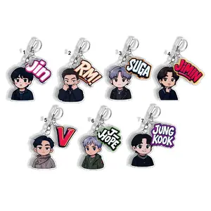 K-Pop Inspired Acrylic Keychain, Cute Idol Style Bag Charm Pendant for Fans