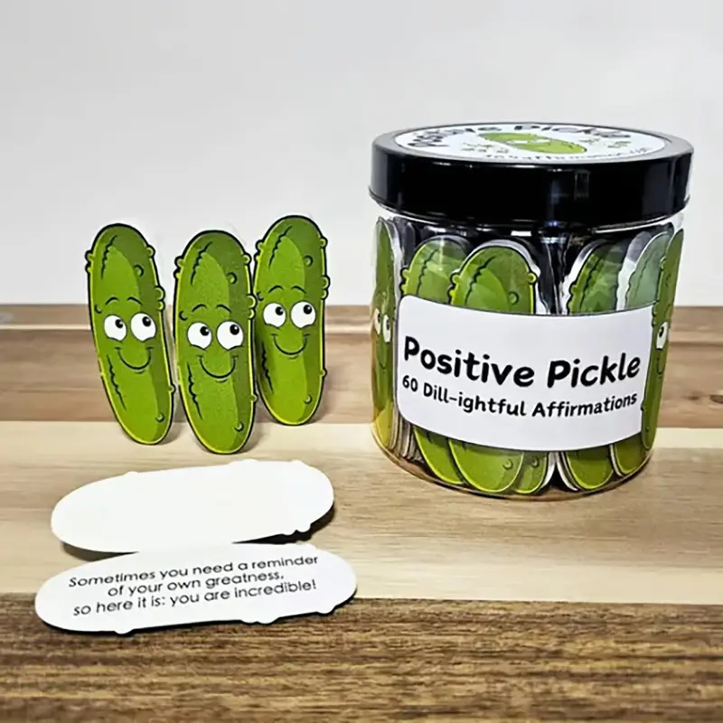 60pc Emotional Support Pickle Jar - Emotional Support Cards for Women & Teens | Uplifting Affirmation Teacher Gifts, Back to School Gifts, Birthday Presents for Girls, Encouragement Gift, Ideal for gifting, Self-Care Motivation, Party Gifts
