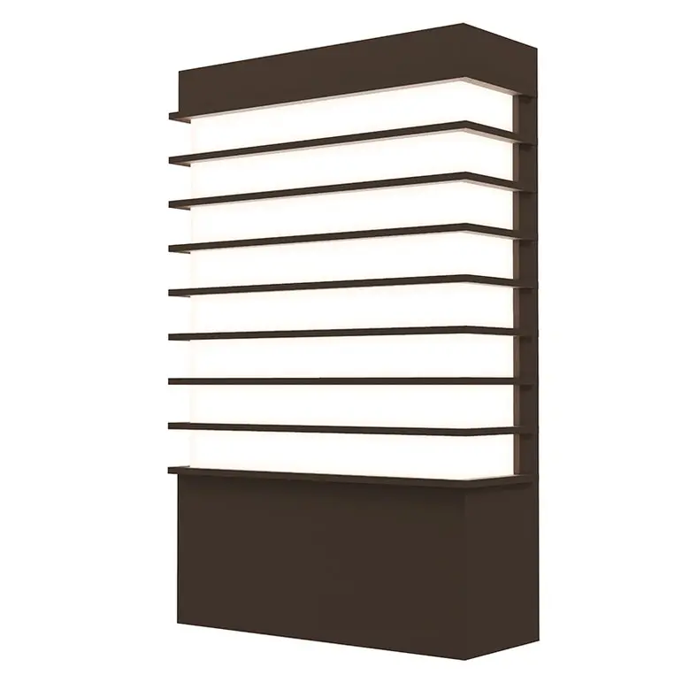 Tawa Modern 13" Wide LED Sconce with Rectangular Ribs and White Acrylic Diffuser