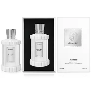 ROMASS Silver Mist Eau de Parfum 3.4oz/100ml Frosted Silver-White Bottle Long-Lasting Crisp Metallic Aquatic Notes of Bergamot Black Currant Buds and White Musk
