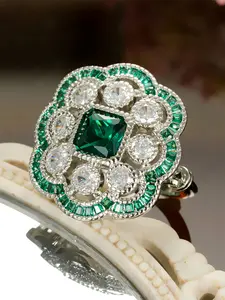 1 PC Pretty Cubic Zirconia Statement Ring For Women For Wedding Engagement Anniversary Party Jewelry Bridal Engagement Jewelry Valentine's Day Gift