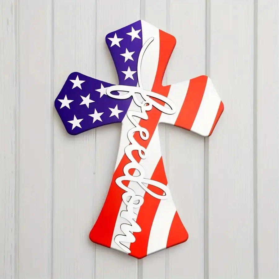 Outdoor Decorative Wooden Cross, Rustic Style, Perfect for Garden Walls and Courtyards, Enhances Outdoor Spaces, Country Charm
