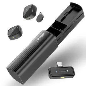 Facmogu K26 pull-out AI noise-canceling lavalier microphone (round magnetic + lavalier magnetic, with charging case), excellent sound quality, suitable for iPhone, Android, iPad, and laptops, usage scenarios: video, live broadcast