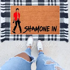 Shamone In Doormat – Funny Michael Jackson Inspired Welcome Mat | Unique Gift for Music Lovers