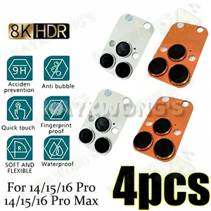 KAYKWONG'S 4-Pack Lens Protection Film Compatible For iPhone 14/15/16 Pro Max/ 17 Pro & 17 Pro Max, Quick Camera Cover Upgrade, Accessories