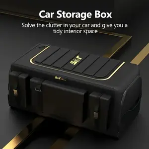 70L Car Trunk Organizer Car Boot Storage Organiser Multi Pocket Car Boot Tidy Storage Folded Portable Waterproof 1680D Oxford for Car/SUV/Truck/Auto