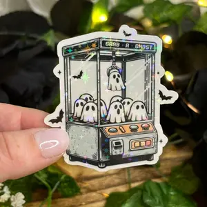 Spooky Ghost Claw Machine Sticker