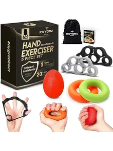 Grip Strength Trainer (5 Pack), Forearm Strengthener, Stress Balls for Adults, Hand Strengthening Devices, Wrist Finger Strengthener, Physical Therapy Exercise Equipment, Golf Baseball Climbing