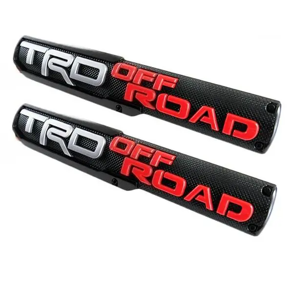 2-Pack TRD Sport & Off-Road Door Emblems – Black & Red 3D Badges for Toyota Tacoma, Tundra, 4Runner |   Self-Adhesive, No Drilling, Perfect Gift for Car Guys