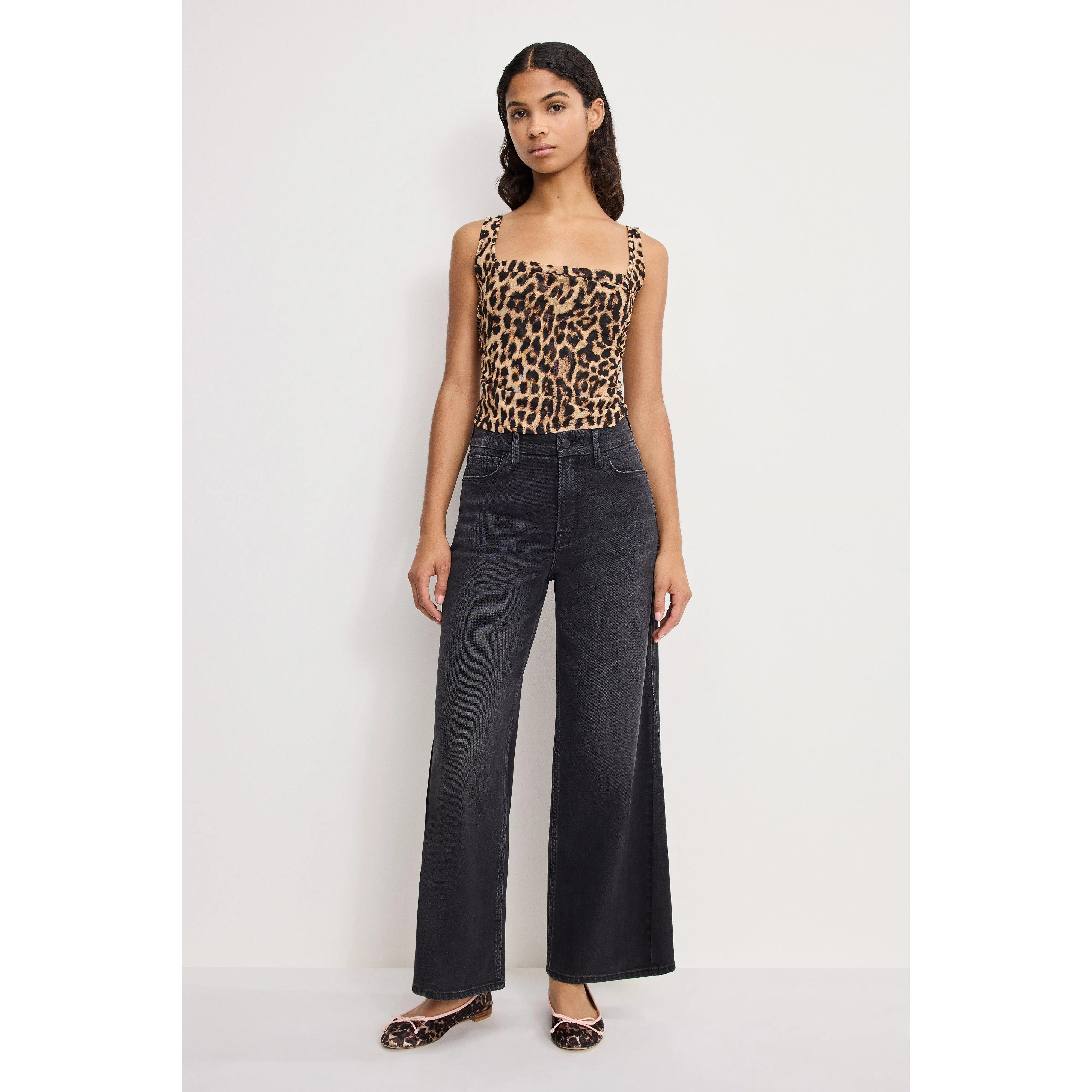 GOOD SKATE CROPPED WIDE JEANS | BLACK407