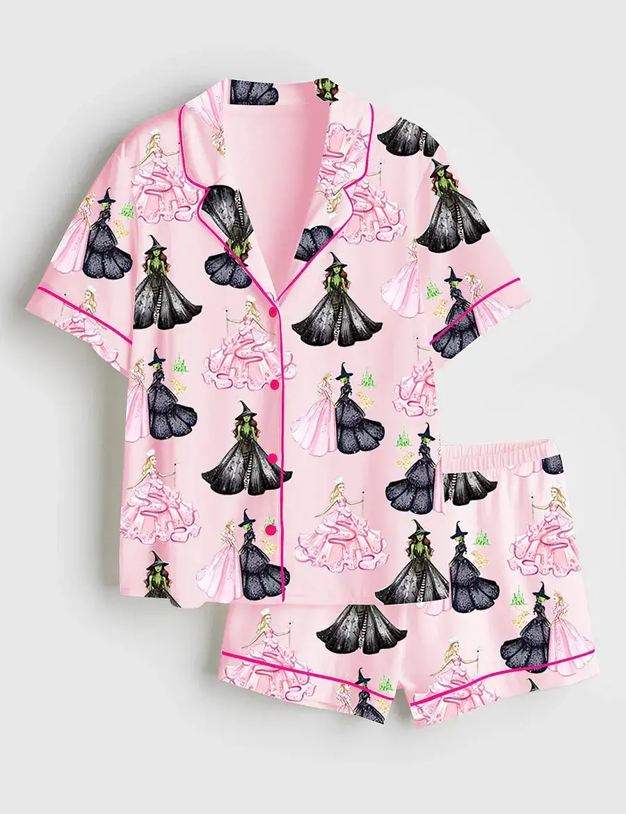 Wicked Print Long and Short Sleeve Pajama Set, Sleepwear for Women, Pjm for Girls