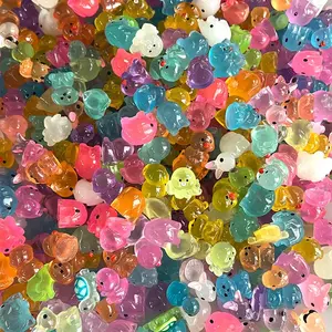 25pcs/50pcs Glow-In-The-Dark Resin Animal Decorations, Random Resin Animals Gift, Holiday Animal Shape Decor, Perfect for Flower Pots, Aquariums, Fish Tank, Christmas, Rabbits