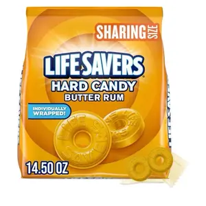 Hard Candy - Butter Rum, Candy Bulk Individually Wrapped, For Party Favors & More